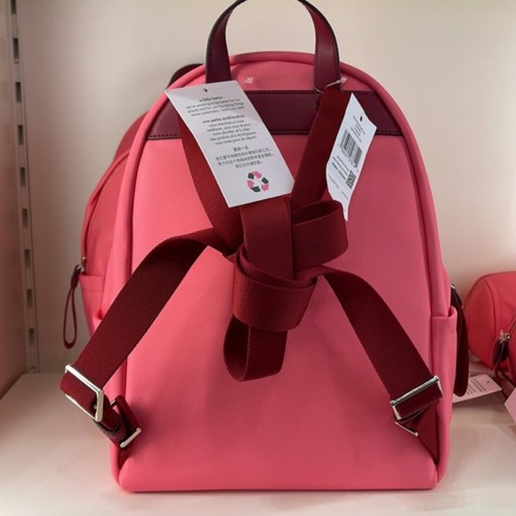 Kate Spade Chelsea Nylon Medium Backpack Deep Dahlia Pink - Picture 7 of 16
